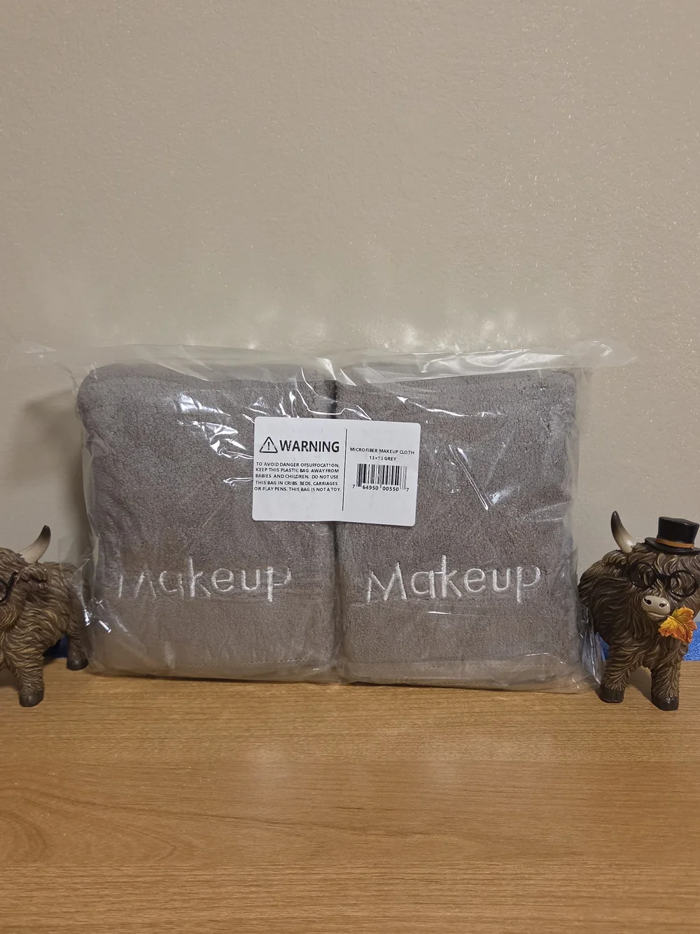 Bck2u Gray Microfiber Makeup Washcloths - 6 Pack